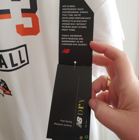 NWT New Balance Double Play Baseball Raglan Tech T white size Mens Large - Picture 4 of 10